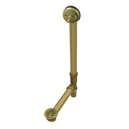 Kingston Brass DTL1183 18-Inch Trip Lever Waste and Overflow with Grid, Antique Brass DTL1183